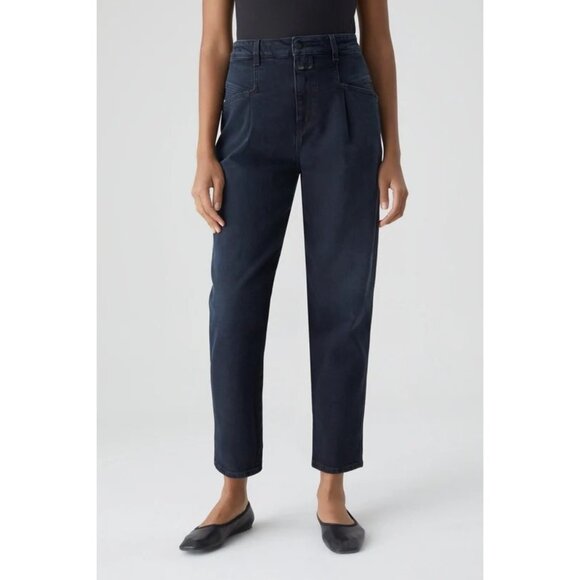 Closed Denim - Closed Pearl High Rise Tapered Jeans Blue Black Womens Size 26